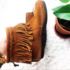 Minnetonka moccasins| brown leather suede 8